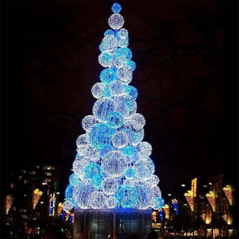 Outdoor Large Christmas LED Artificial 3D Sphere Motif Lights Christmas Ball Tree for Sale