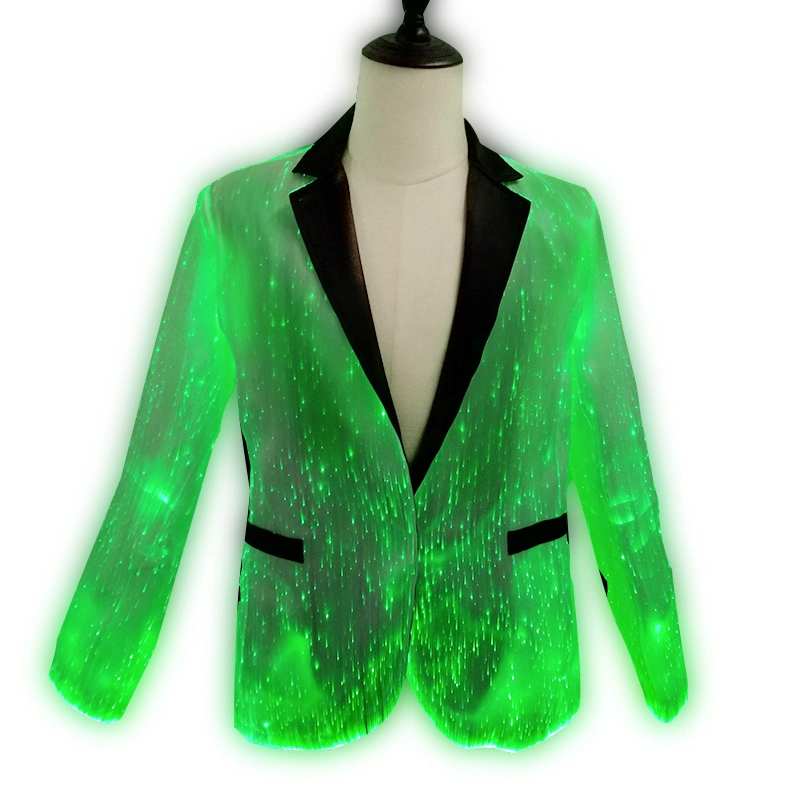 LED Rainbow Dazzling Burning Man Luxury Fiber Optic Suit Jacket for Men