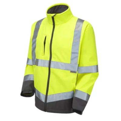 Veste longue T/C jaune néon de Style vente chaude d'usine avec LED réfléchissante