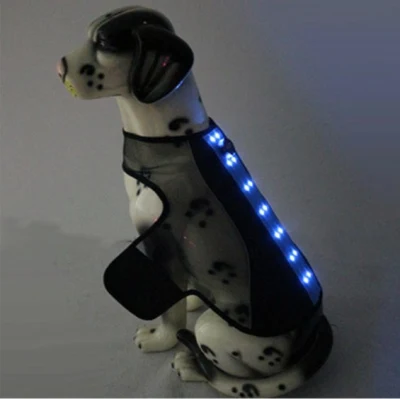 Gilet LED pour chien, fermeture Velcro de qualité, éclairage Flash, vêtements pour animaux de compagnie