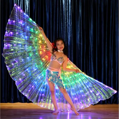 Les enfants de couleur LED allument le manteau d'accessoire de danse du ventre d'aile